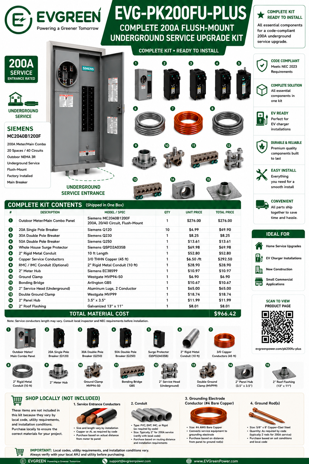200A Solar Ready Kit (Overhead or Underground)